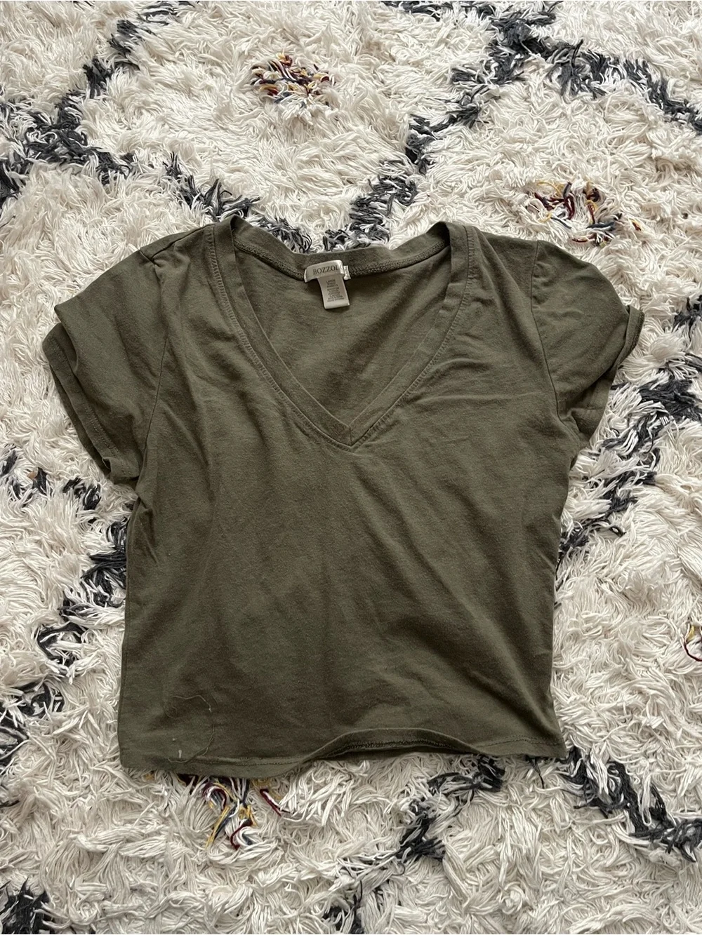 Bozzolo V-Neck Cropped Tee - 4